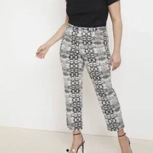 Eloquii Snake Print Relaxed Cropped Jean